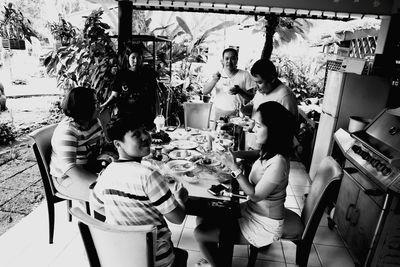 Group of people in restaurant