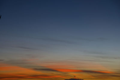 Low angle view of sky at sunset