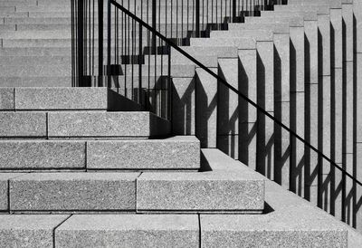 Shadow of railing on steps