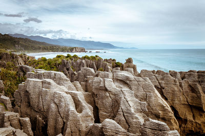 Pancake rocks in new zealand