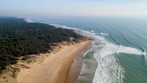 High angle view of beach against sky