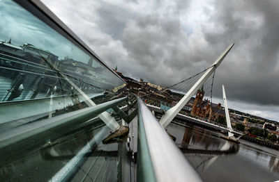 Low angle view of ship against sky