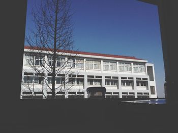 Low angle view of building against clear sky