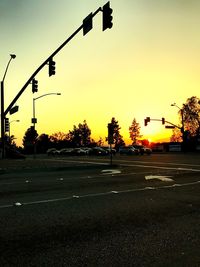 View of road at sunset