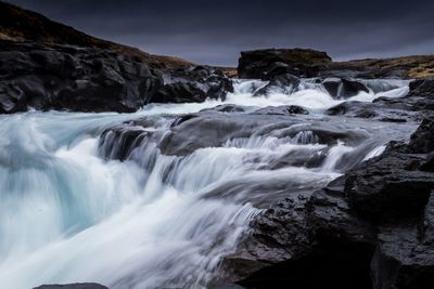 Scenic view of waterfall