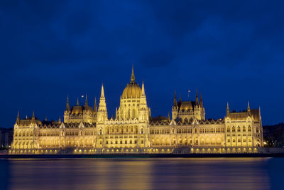 View of illuminated building at night