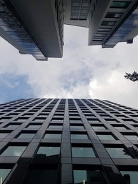 Low angle view of modern building against sky
