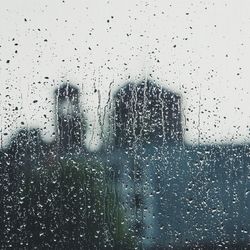 Close-up of water drops on glass