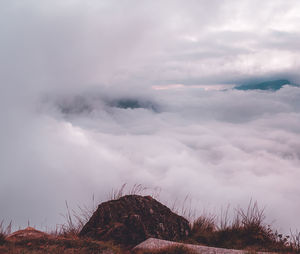 Scenic view of land against sky