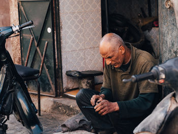 Portrait of man working