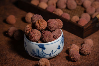 Close-up of food on table