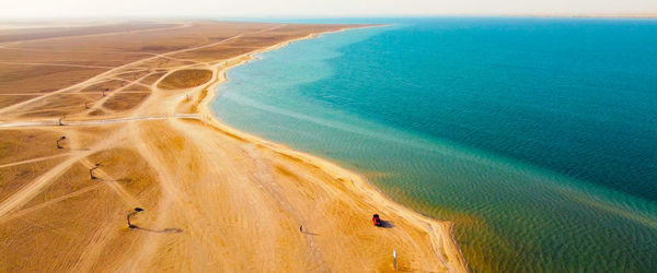 Scenic view of beach against the horizon