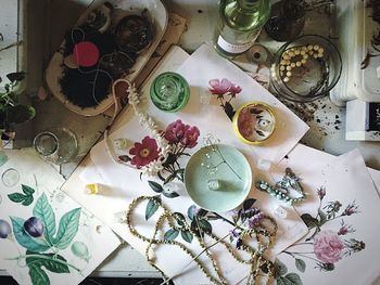 Close-up of objects on table