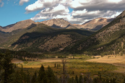 Scenic view of mountains against sky