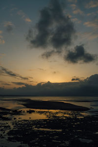 Scenic view of sea at sunset