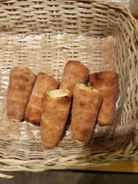 Close-up of bread in basket