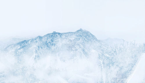 Scenic view of frozen sea against clear sky