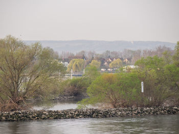 Scenic view of river against clear sky