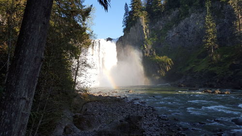 Scenic view of waterfall