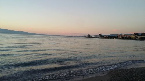 Scenic view of beach during sunset