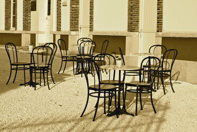 Empty chairs and tables