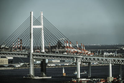 View of suspension bridge against sky