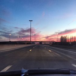 Empty road at sunset