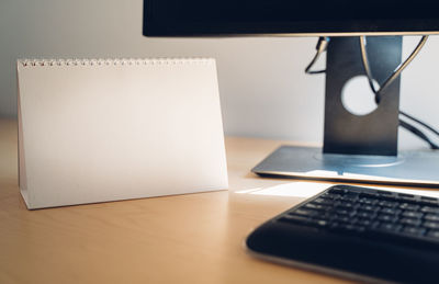 Close-up of laptop on table