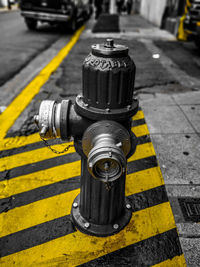 Close-up of fire hydrant on road