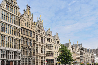 Low angle view of buildings against sky