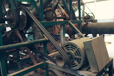 Close-up of old machinery