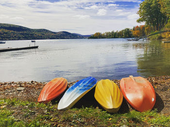 Scenic view of ostego lake in cooperstown 