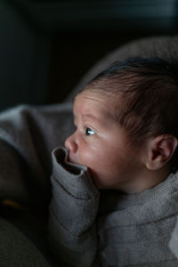 Newborn baby with open eyes
