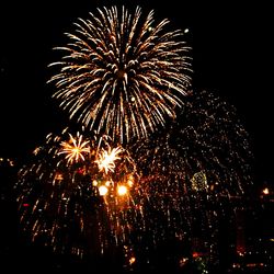 Low angle view of firework display