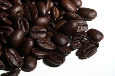 High angle view of coffee beans