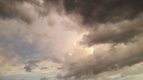 Low angle view of storm clouds in sky