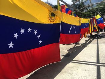 Close-up of flags on flag