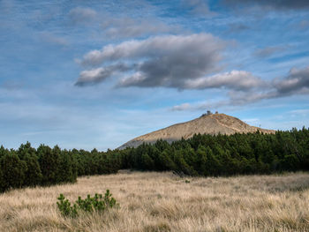 View to sniezka summit. kapracz, poland.