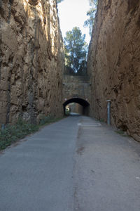 Empty road in tunnel