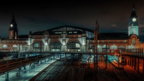 Main railway station hamburg by night, in times of corona