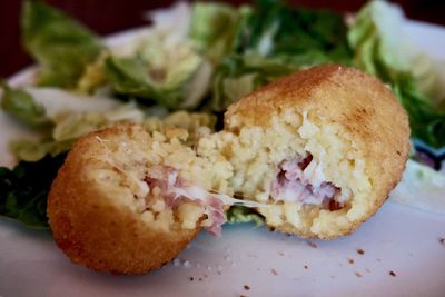 Close-up of bread in plate