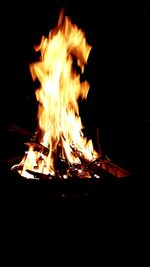 Close-up of bonfire at night