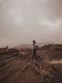 In the middle of bromo mountain