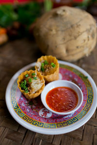 Close-up of food in plate