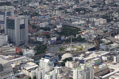 Bangkok, thailand - september 17 2018 - aerial view of victory monument, in the city center.