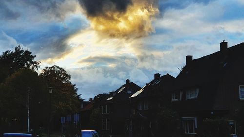 Low angle view of buildings against sky