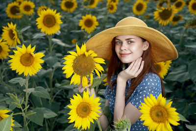 Portrait of woman wearing hat