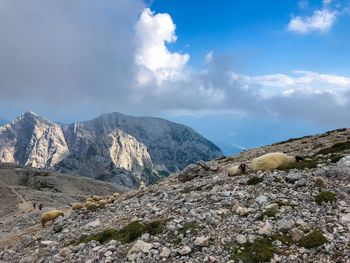 Scenic view of mountains against sky