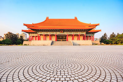 Exterior of temple against sky