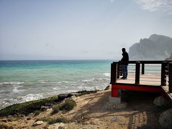 Man looking at sea
